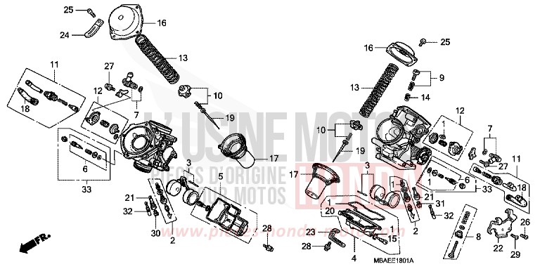 CARBURETOR (COMPONENT PARTS) for Shadow Aero LIGHT CUPPER METALLIC-S (YR118K) from 2000